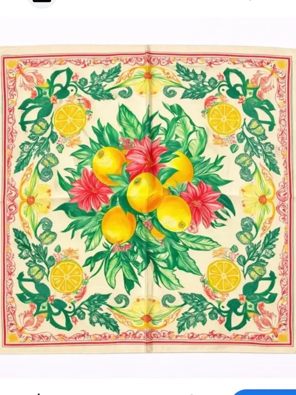 Bright Citrus Floral Scarf feels like silk is polyester- Yellow, Green new !